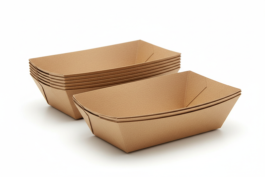 kraft trays takeaway brown colour