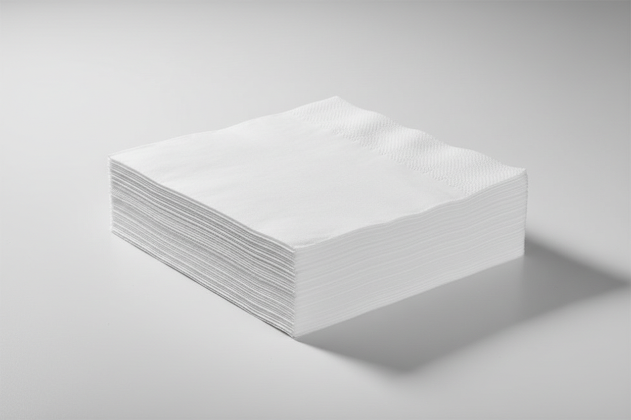 White Napkins – (40 X 40CM) 2PLY 1/4-FOLD in studio back ground