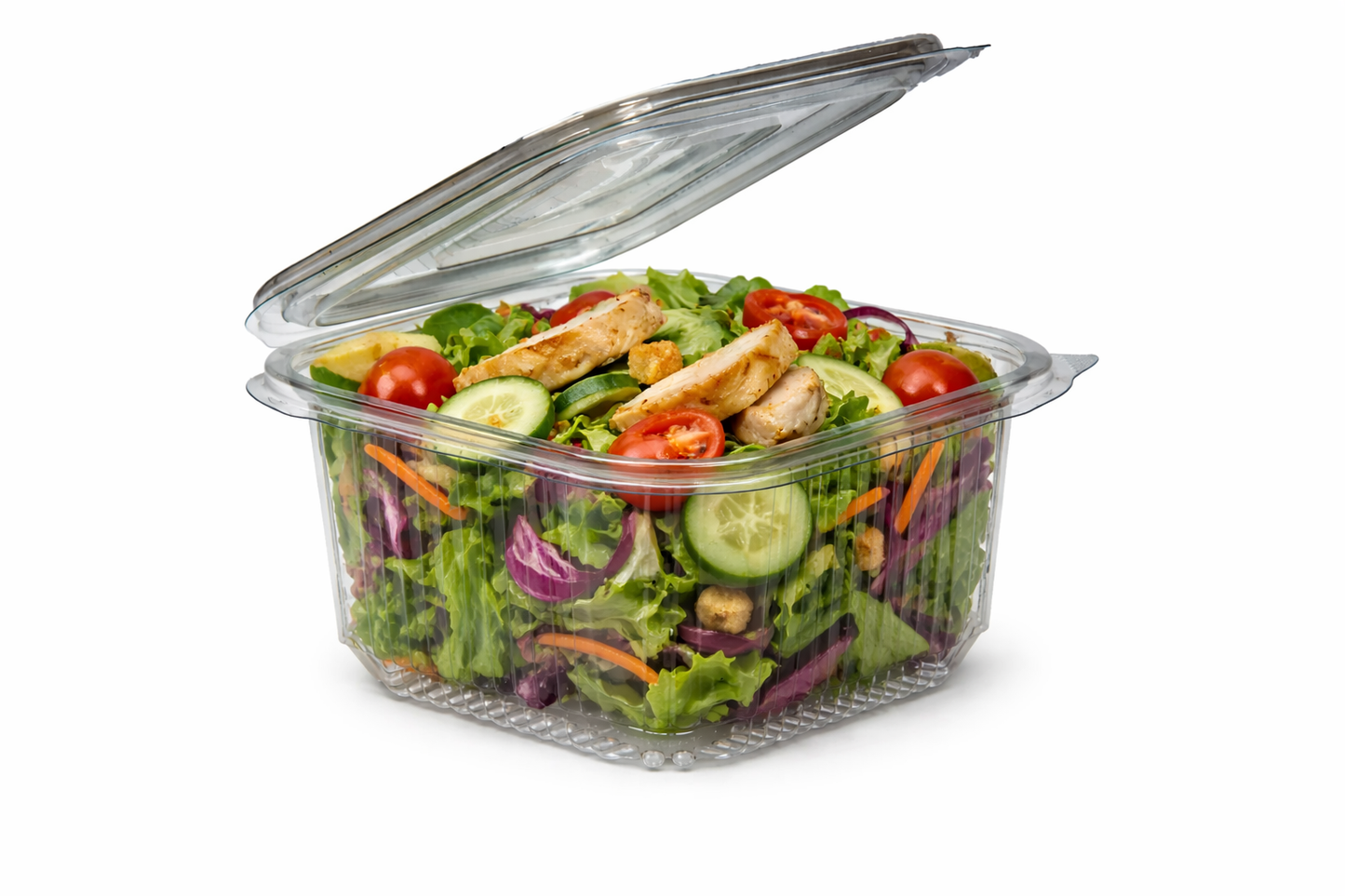 750CC Plastic salad container hinged