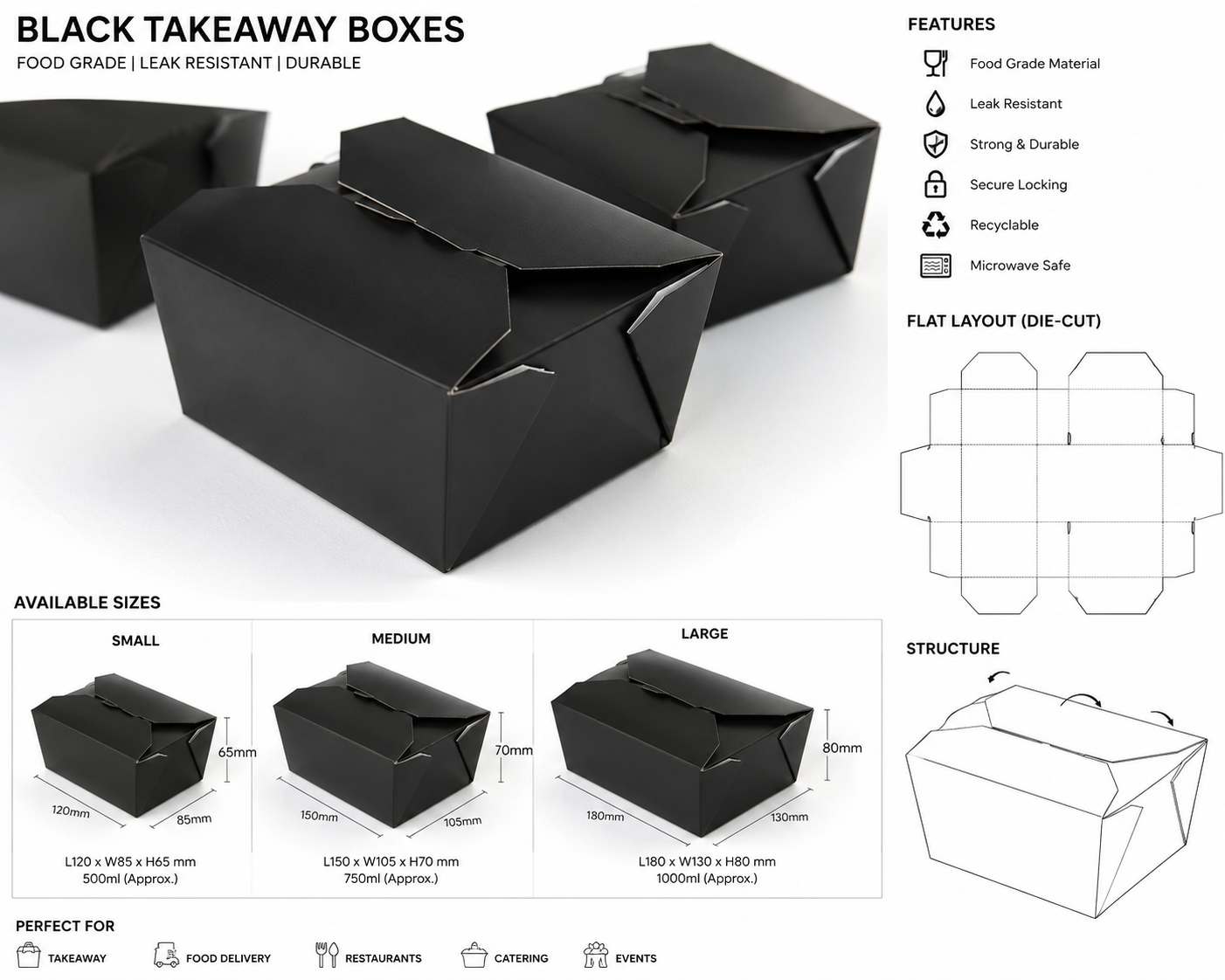 No1 Black Kraft Boxes