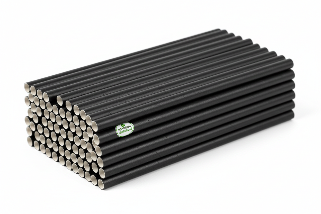 black straws paper 