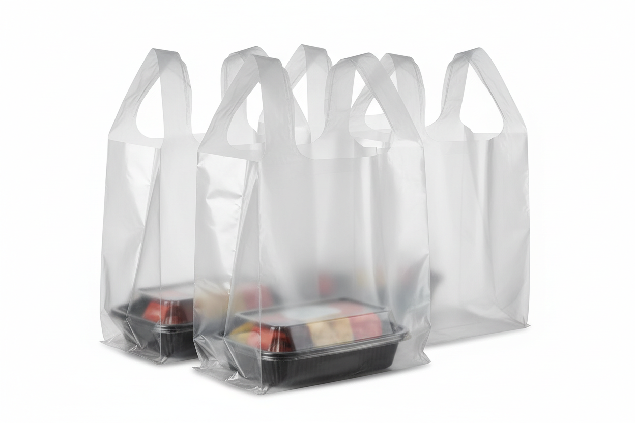 carrier bags plastic transparent takeaway 