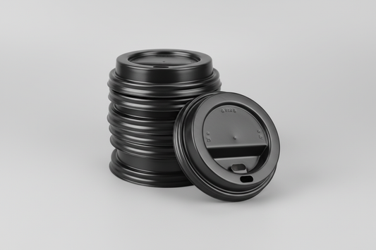 Coffee Cup Lids – 12oz black and in studio back ground and with no names in the photos