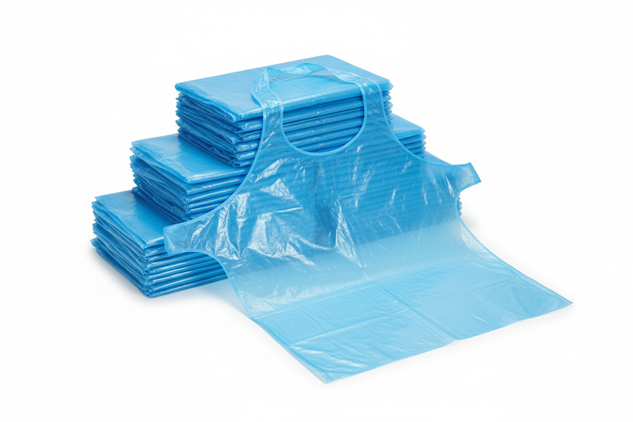 Disposable Plastic Aprons – blue