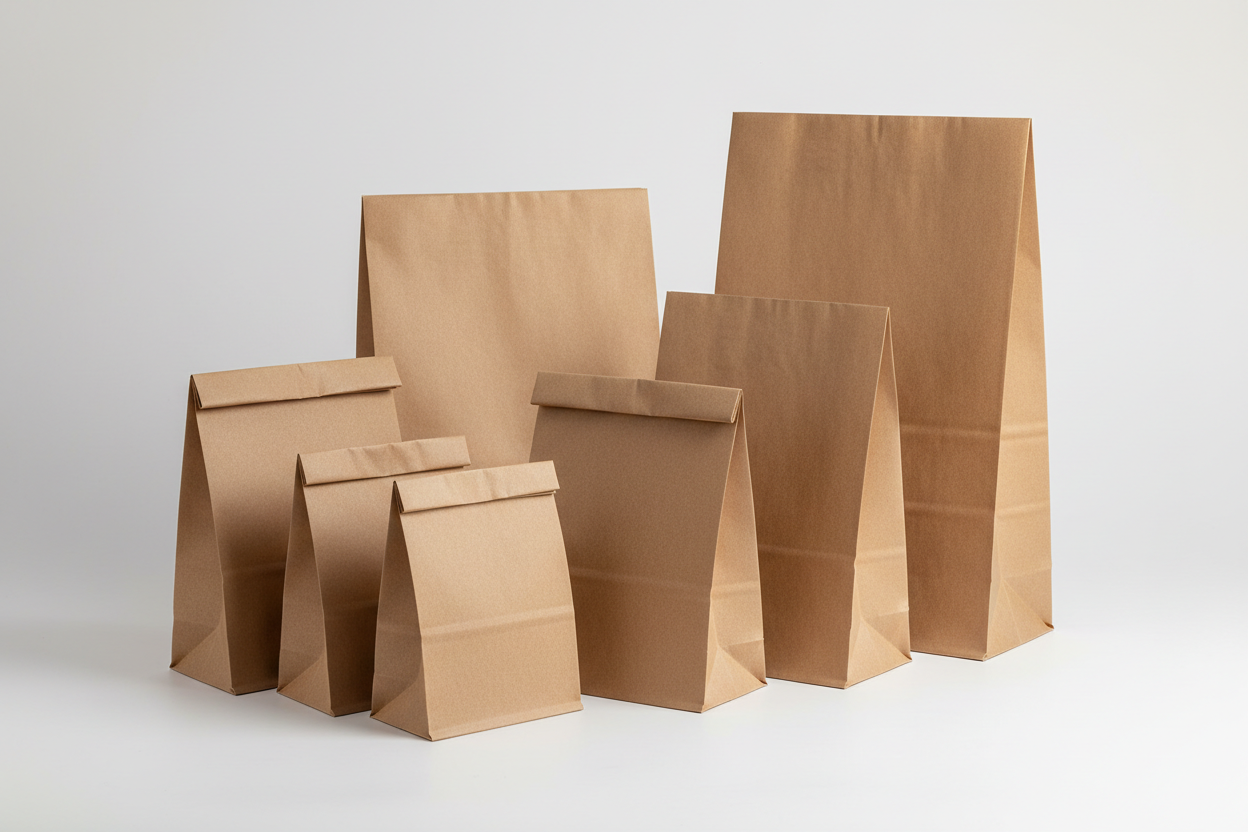 grab bags without handle takeaway plain in studio background