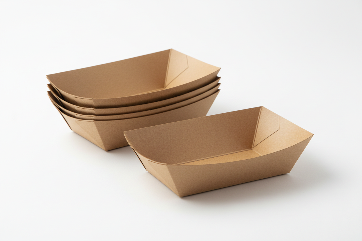 kraft trays brown takeaway