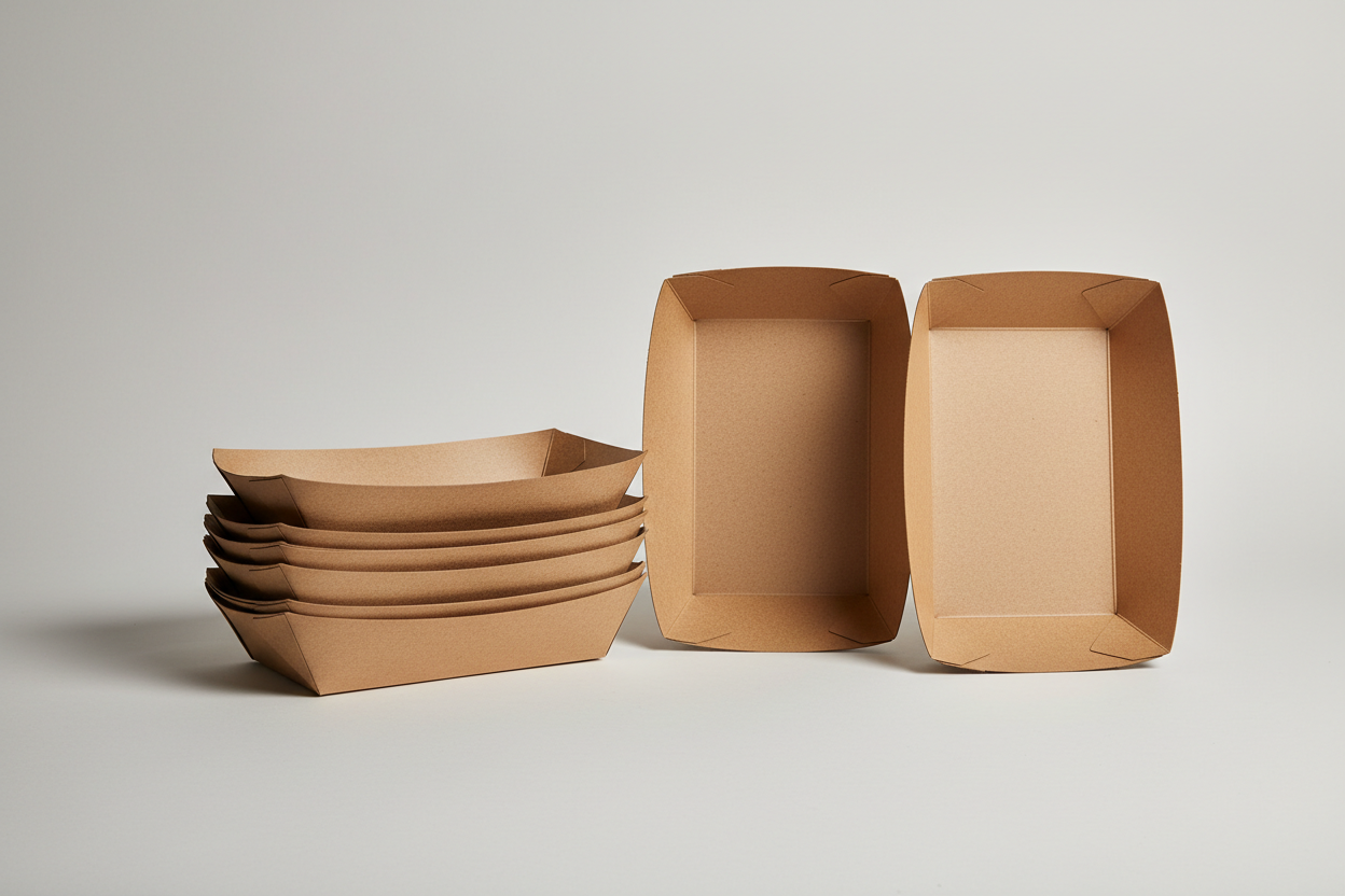 Kraft Trays – Large in studi back ground
