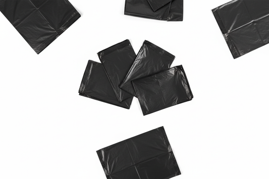 loose disposable bin bags plain black
