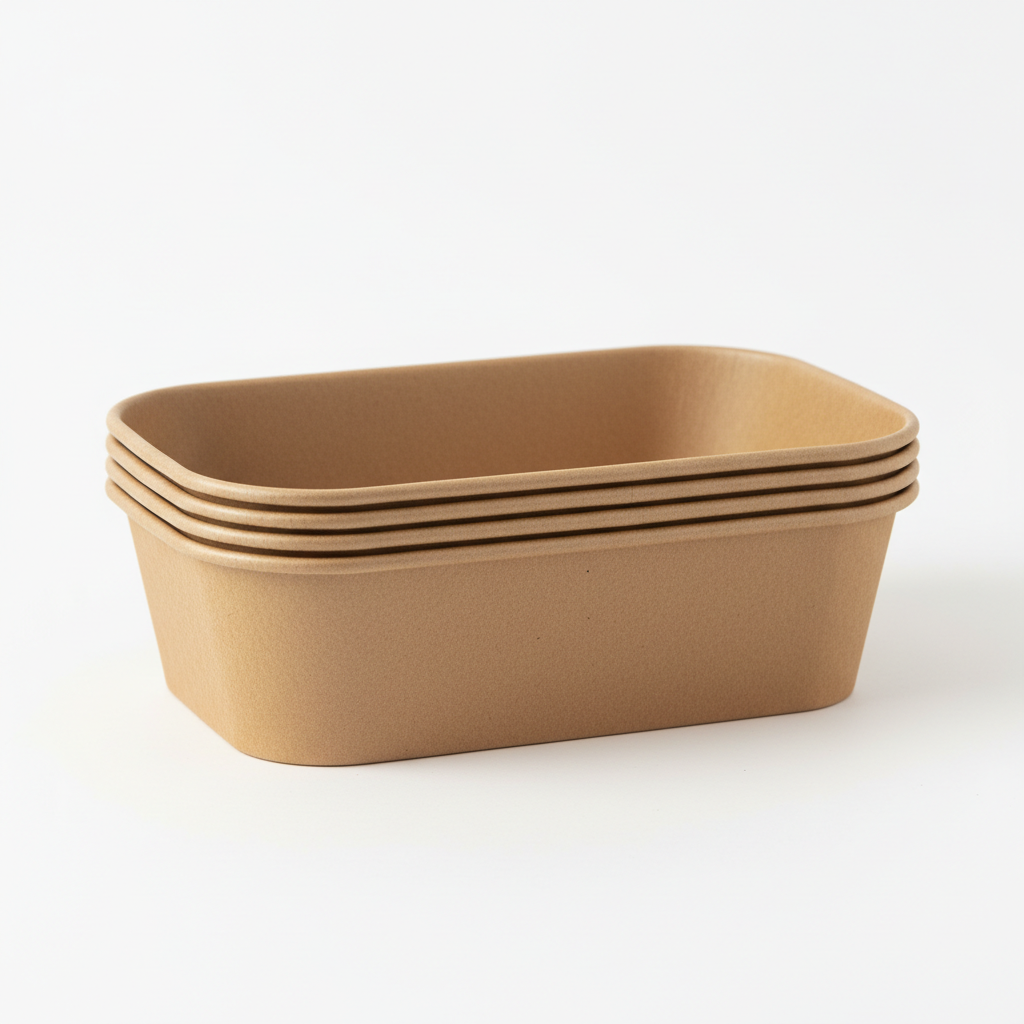rectangular kraft bowls brown