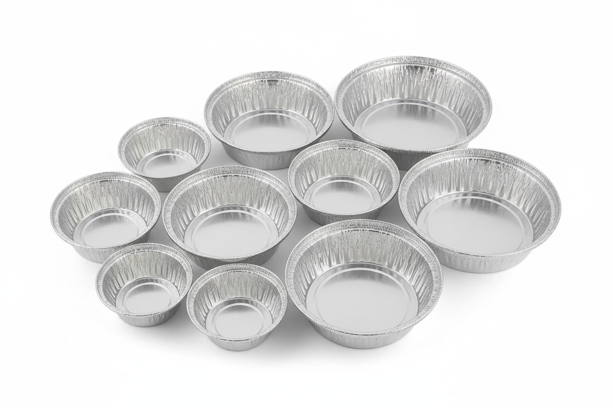 round foil containers many