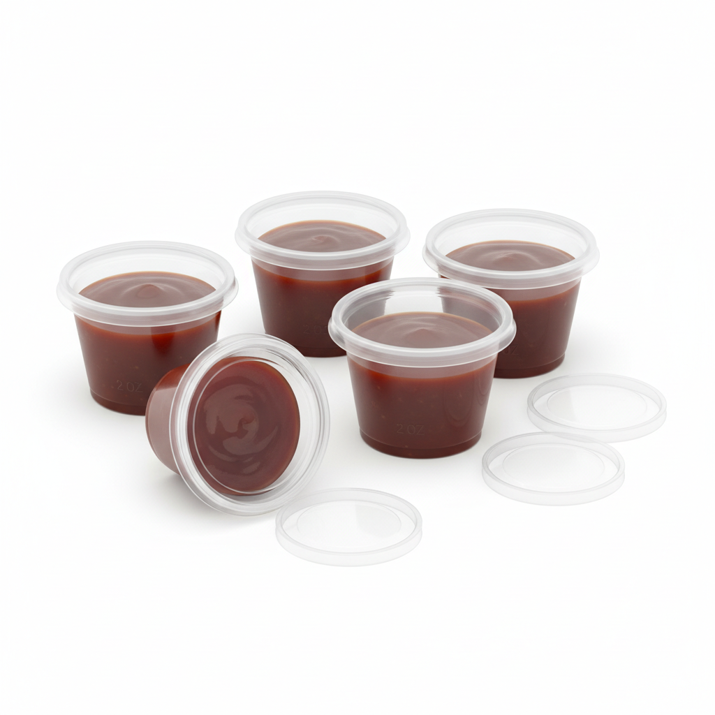 Sauce Cups with Lids– Economy – 2oz plastic