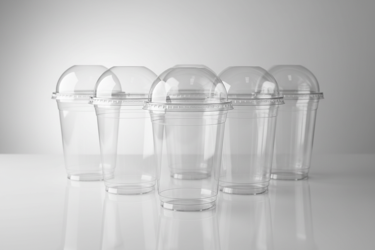 smoothie cups 16oz takeaway empty cups in studio  back ground 