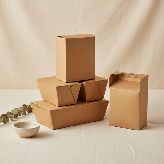 Takeaway Deli Boxes (Brown Kraft) – No 2 in studio back ground