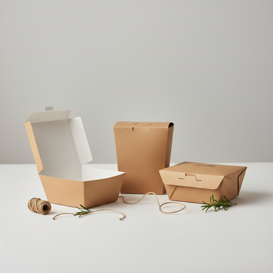 Takeaway Deli Boxes (Brown Kraft) – No 5 in studio back ground