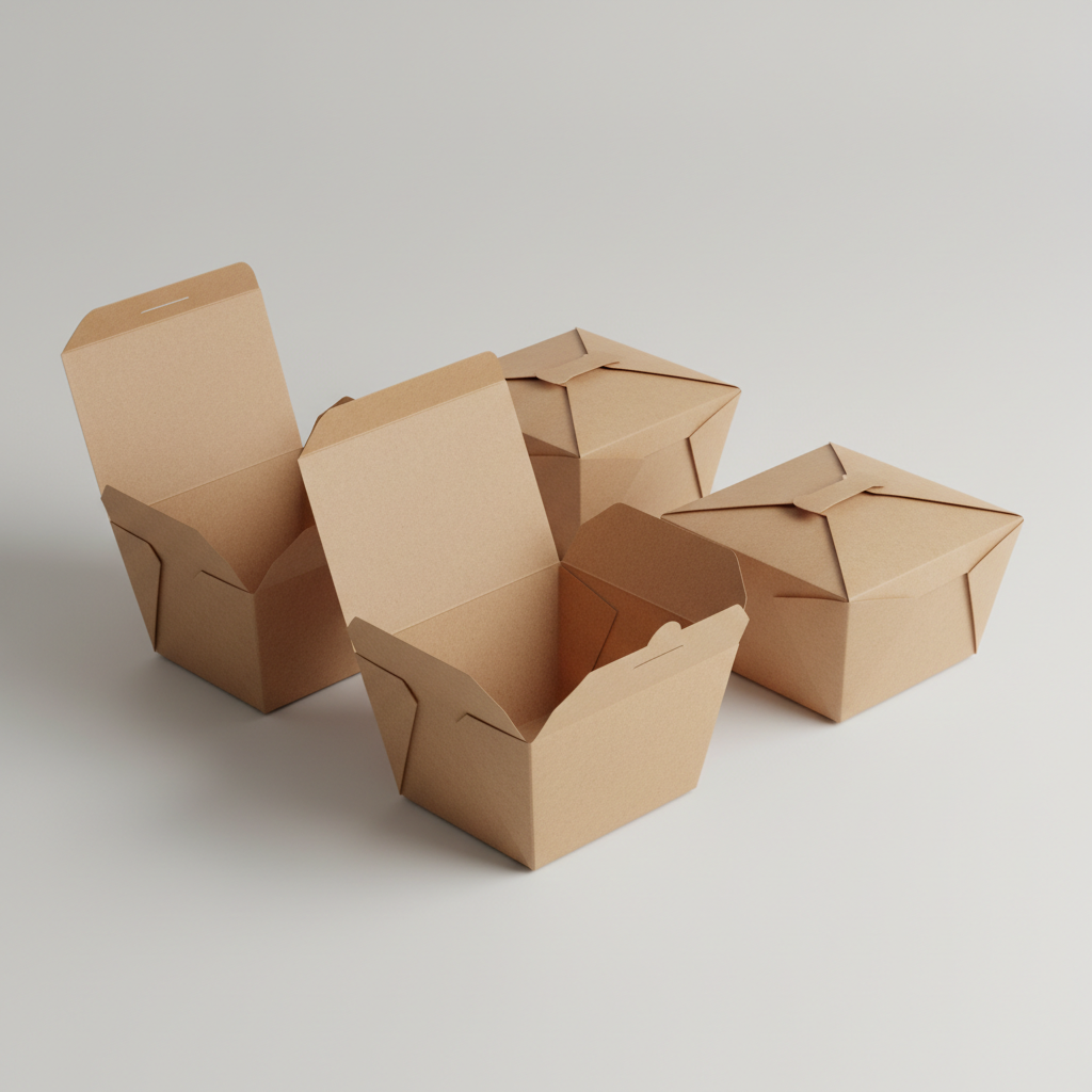Takeaway Deli Boxes (Brown Kraft) – No 8 in studio back ground