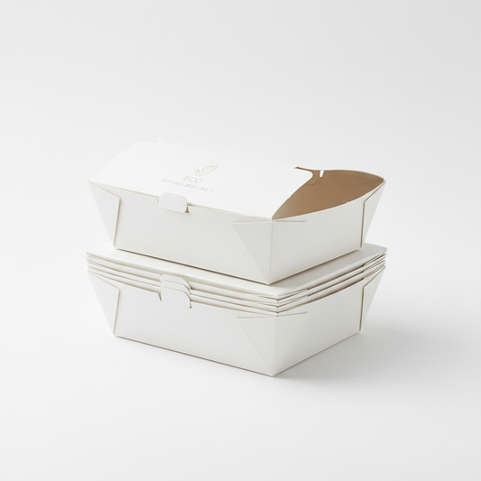 Takeaway Deli Boxes (White Kraft) – No 2