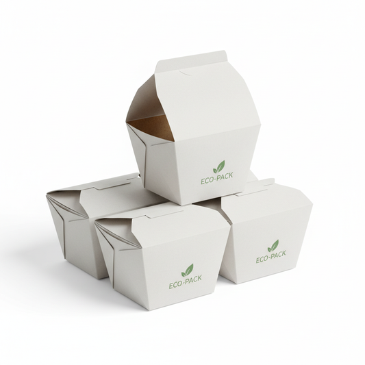 Takeaway Deli Boxes (White Kraft) – No 3