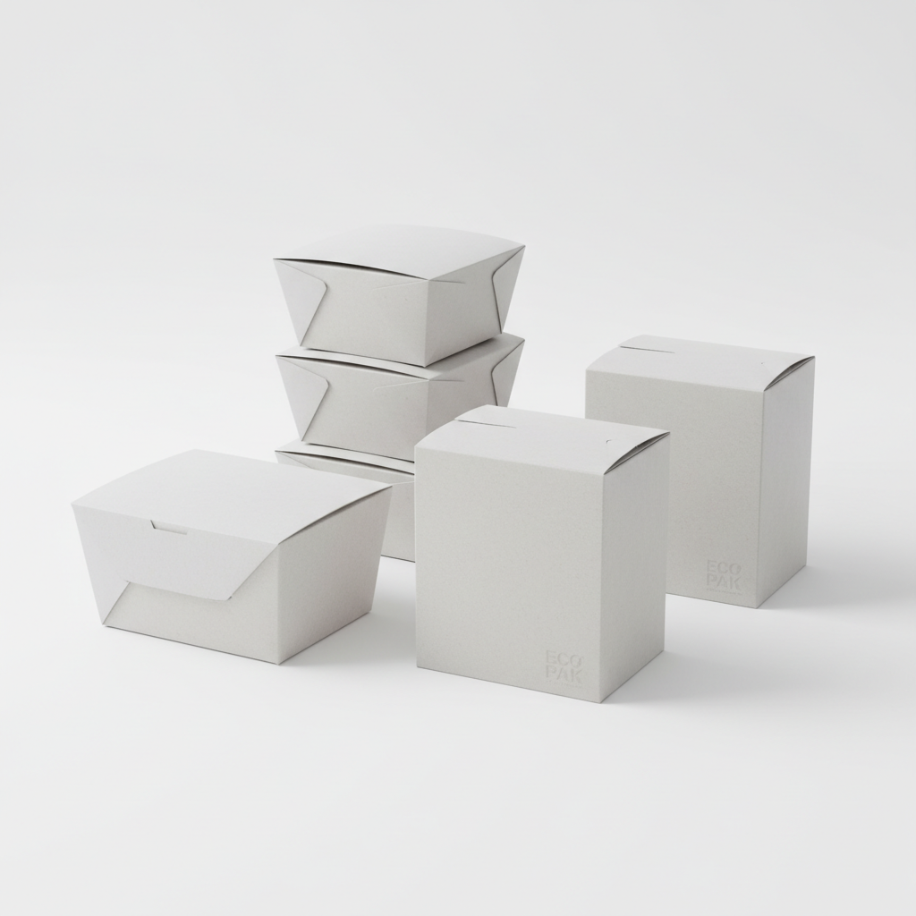 Takeaway Deli Boxes (White Kraft) – No 5 with no window 