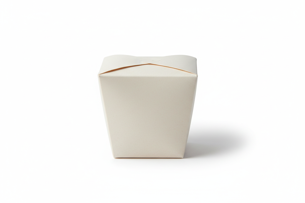 takeaway kraft noodle box white without handles plain