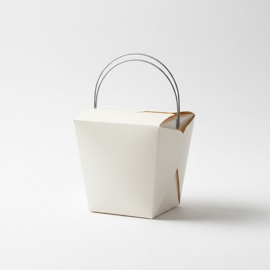 takeaway kraft noodle box white 