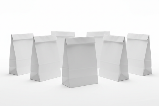 white kraft bags without handle takeaway