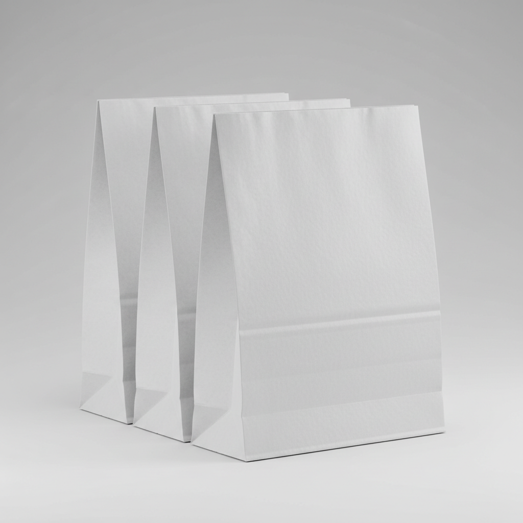 White Kraft SOS Takeaway Bags – Large(No Handle) with no names on the photos and in studio back ground
