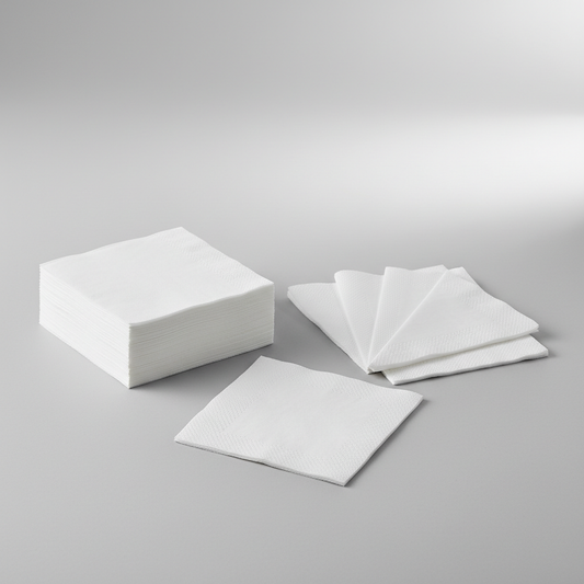 White Napkins – (33 X 33CM) 2PLY in studio back ground