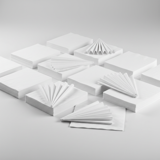 White Napkins – (40 X 40CM) 2PLY 1/8-FOLD in studio back ground